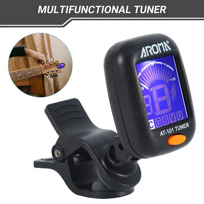 $6.90 • Buy Clip-On LCD Digital Tuner For Guitar, Bass, Violin, Ukulele, Chromatic AT-101