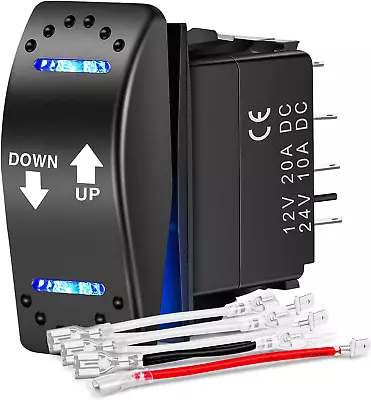 Down Up Polarity Reverse Switch DPDT 20A 7PIN Momentary Rocker Switch On Off On  • $16.19