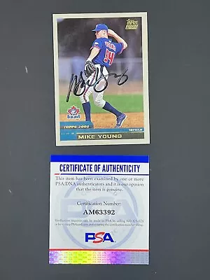 Michael Young Signed 2000 Topps Traded RC IP Auto PSA/DNA Texas Rangers • $149.99