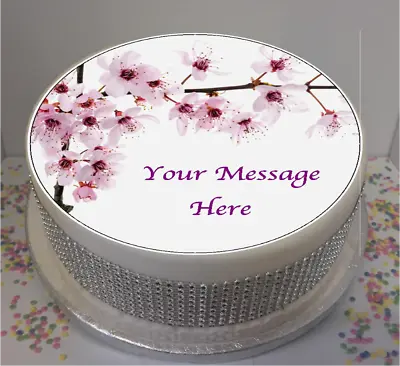 Personalised Pink Blossom 8  Icing Sheet / Cake Topper • £5.79