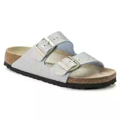 Birkenstock Birko Flor ARIZONA Shiny Python Dusty Blue BNIB 1021437 ***RARE*** • $179.95