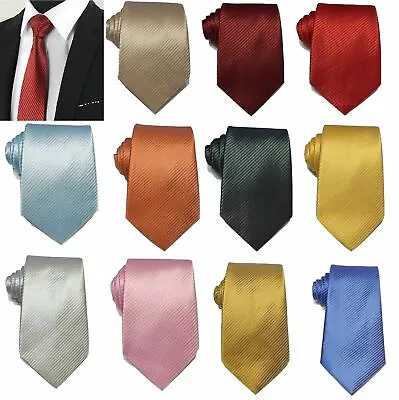 Men's Silky Classic Swirl Jacquard Woven Striped Necktie Tie Gift Wedding Prom • £3.99