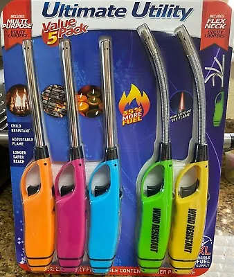 Multi-purpose Gas Utility Lighters For BBQ Kitchen Fireplace Grill (Pack Of 5) • $22.99