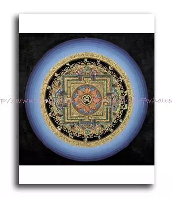 Art Decor Cosmic Om Mandala Thangka Tibetan Thangka Paper Poster 8x10  Print • $8.96