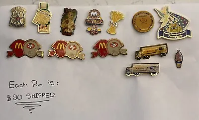 Vintage McDonald’s Pins Select One • $18