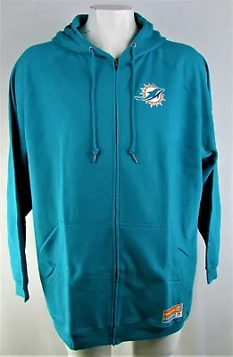 Miami Dolphins NFL Majestic Men's Aqua Plus Size Full Size Zip Hoodie • $49.99