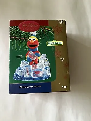 Carlton Cards Heirloom Christmas Ornament Sesame Street Elmo Loves Snow 2004 • $16.99