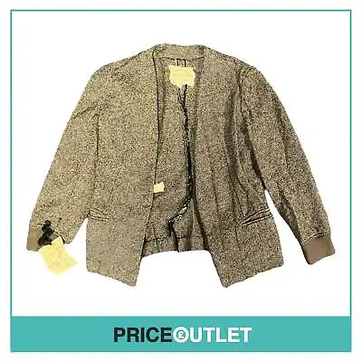 Greg Lauren - Tweed Collarless Cropped Sleeve Blazer - Size 1 - BRAND NEW WITH T • £250