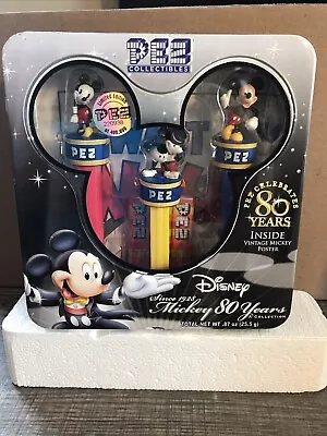 Pez Disney Mickey Mouse 80th Year Collectible Dispensers New Collectors Tin Set • $11.99