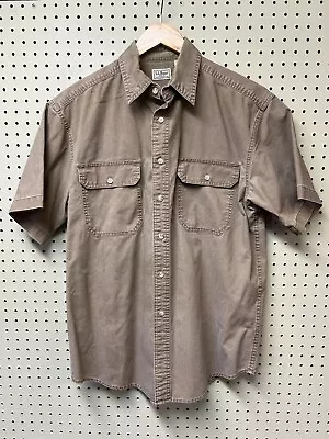 LL Bean Mens Shirt Brown OPD71 100% Cotton Large Made In Vietnam Vintage *As Is • $8.79