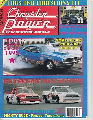 Chrysler Power Magazine March 1996 Viper Mopar Pace Cars Project Dart Dakota /b8 • $5