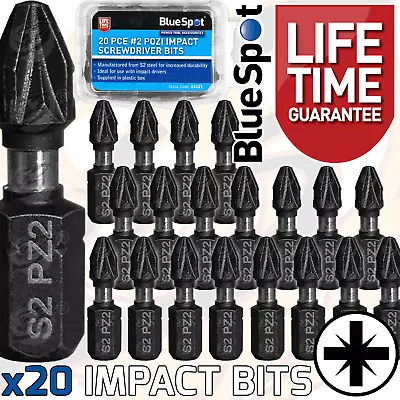 PZ2 IMPACT Bits Drill Driver Pozi Screwdriver Bit 25mm Pozidrive S2 Steel HD X20 • £5.45