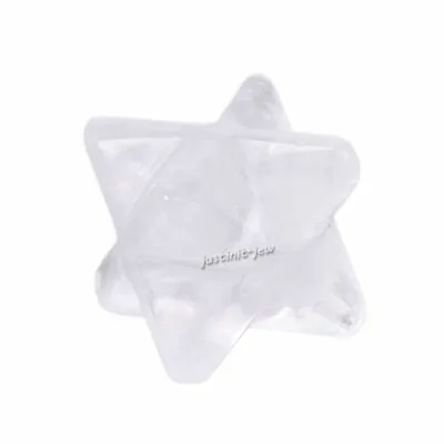 13mm Carved Gemstone Crystal Merkaba Star Healing Sacred Geometry Chakra Stone • £6.74