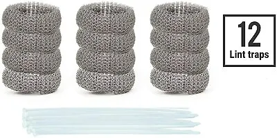$8.59 • Buy 12 Lot Washing Machine Lint Traps Snare Filter Screen Stainless Steel Mesh Ties