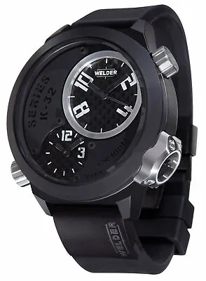 Welder By U-Boat K32-9202 Men's Oversize Analog Black Steel Watch Rubber Strap • $329