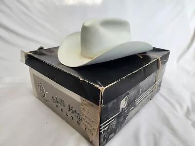 Raw Hide Fort Worth Men's Vintage Cowboy Hat - White Size: 7-3/8 • $20