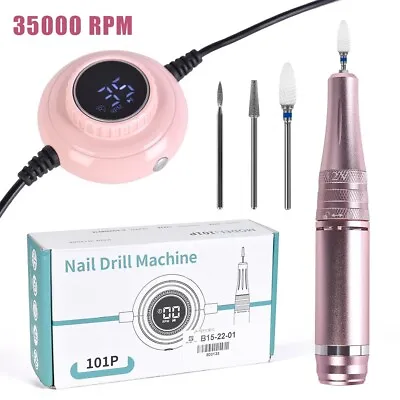 35000RPM Manicure Machine Electric Nail Drill Kit USB Portable Manicure With LCD • $19.98