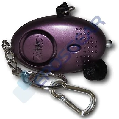 Purple 140db Personal Panic Rape Attack Safety Keyring Alarm Torch W/FREE Clip • £5.71