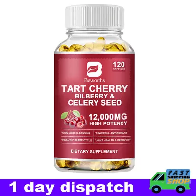 $12.99 • Buy BEST Tart Cherry Extract 120 Veggie Caps 12000mg Strength 10:1 Extract Uric Acid