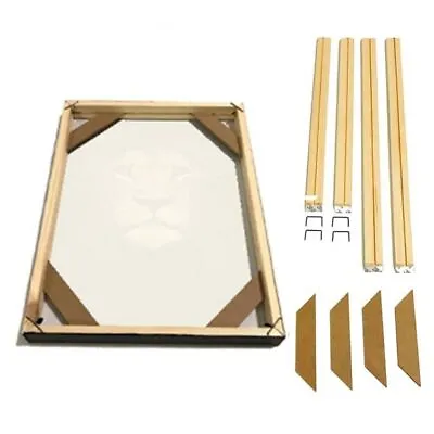 4 Sizes DIY Wooden Photo Frames Kit For Canvas Painting Art Stretcher Strip Wrap • £14.39