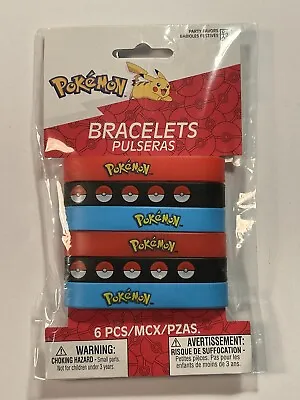 Pokemon Bracelets Pulseras 6 PCS Party Favor Rubber Elastic Wristbands 398750 • $5.99