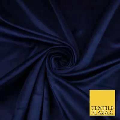 NAVY BLUE Soft Velvet Velour Fabric Stretch Material 72  SUPER WIDE 9406 • £1.50