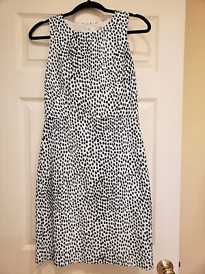 J.CREW Polka Dot Cotton Classic Knee Length Dress Fully Lined SIZE 4 • $21