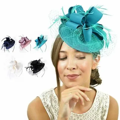 £16.99 • Buy Ladies Flower Headband Pillbox Fascinator Hat Aliceband Wedding Race Royal Ascot