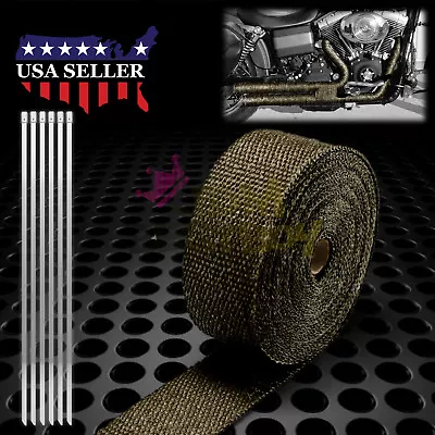 Titanium Exhaust Pipe Insulation Thermal Heat Wrap 2 X50' Motorcycle Header • $20.66