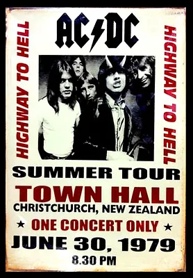 -A3 Size Wall Poster Art Deco - ACDC CONCERT 1979 SHABBY Print -#02 • £4.23