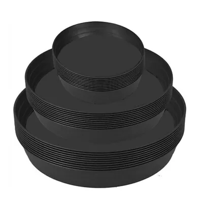 £5.95 • Buy Hydroponics Plastic Plant Pot Black Saucers Heavy Duty Drainage Base Reuse Large