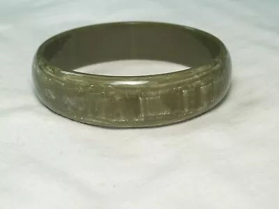 ...Vintage Mixed Olive Green Lucite Bangle Bracelet... • $12.97