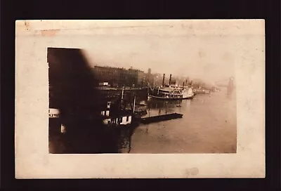 Postcard : Unidentified Rppc - Steamboats In River Real Photo • $5.49