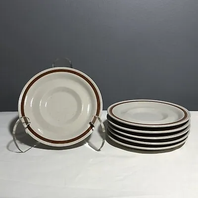 Vintage Autumn Stoneware Plate 6” Set Lot Bread Butter Salad Beige Serving Dish • $22.27