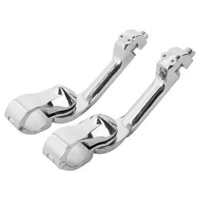 Chrome Long Highway Foot Pegs Rest For Harley Electra Glide Ultra Classic FLHTCU • $49.39