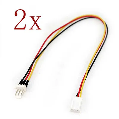 2pcs 3 Pin Fan Power Splitter Cable Lead 1 Female To  Male Motherboard 25cm • $0.99
