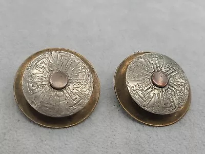 Unique Vintage Majorie Baer MB SF Mixed Metal Modernist Post Earrings  • $13.60