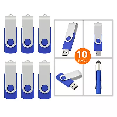 10Pack 1GB-32GB USB Memory Stick 2.0 Swivel Flash Drive Metal Data Storage Pen • $56.39