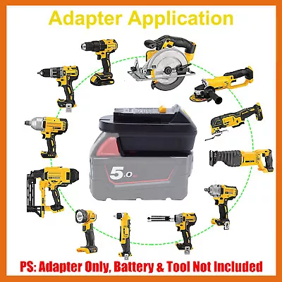 For Milwaukee 18V Li-ion Battery Adapter Convert To For Dewalt 20V Cordless Tool • $10.70