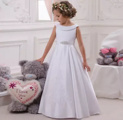 Ankle-Length Flower Girls O-neck Dresses First Communion Children Wedding Outfit • $106.71