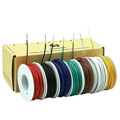 £20.70 • Buy 18awg 0.8mm² Solid Wire Kit Electrical Wire Cable 7Colors 16.3ft Each Spool