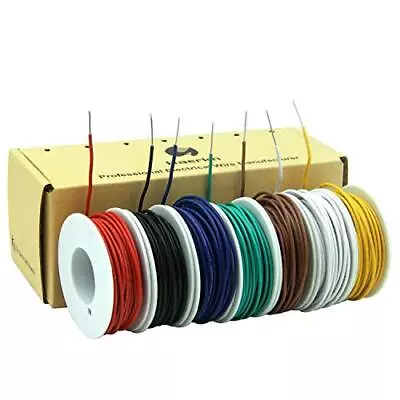 £20.70 • Buy 18awg 0.8mm² Solid Wire Kit Electrical Wire Cable 7Colors 16.3ft Each Spool