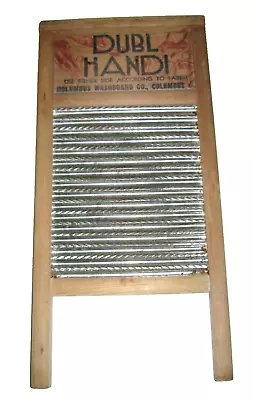 Vtg DUBL HANDI Columbus Small Lingerie Washboard Rustic Laundry Music Instrument • $19.99