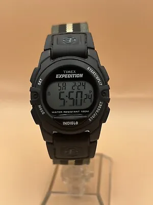 Timex Expedition Digital Watch With Nylon Strap - Black/Gray T49661 • $15