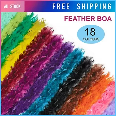 $4.95 • Buy Feather Boa Fluffy Party Scarf Fancy Dress Up Costume Wedding Decor DIY Craft