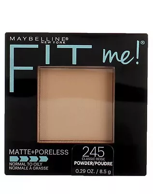 Maybelline Fit Me Matte + Poreless Pressed Powder Classic Beige 245 Makeup NEW • $4.99