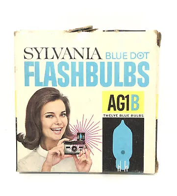 Vintage Sylvania Flashbulbs Blue Dot #  AG1B 12 Bulbs In Package New In Box  • $11