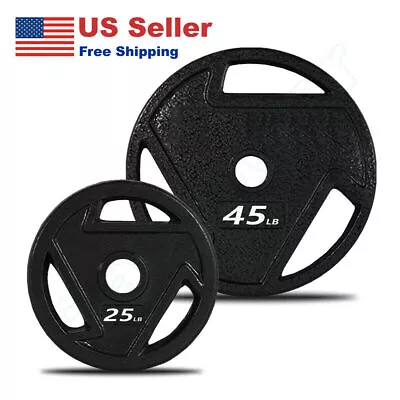 2'' Olympic Weight Plates 5 10 25 35 45 Lbs Set Cast Iron Barbell Lifting * • $38.99