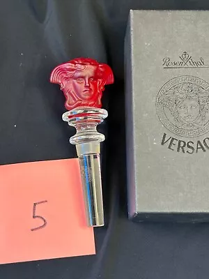Vintage 90s Rosenthal Versace Medusa Red Color Crystal Wine Bottle Stopper #5 • $62