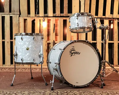 Gretsch USA Custom White Marine Nitron Drum Set - 16x228x1215x15 - SO#1272594 • $3426